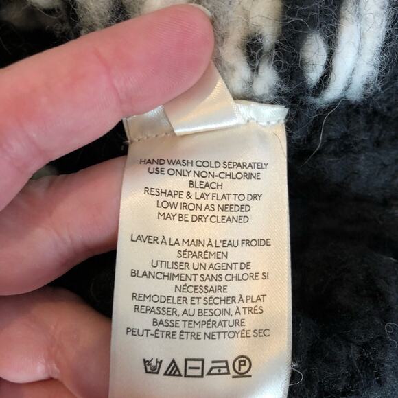 Free People Alpine black white gray wool alpaca cropped sweater size Small NWT - Picture 10 of 16